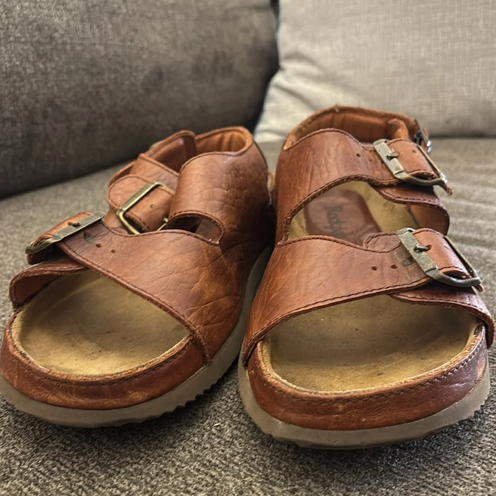 Rockport #M1909‎ brown Leather Men’s Sandals Size 10